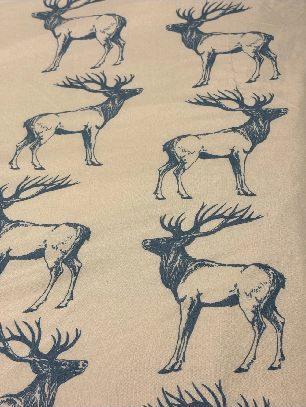 4 Pc Remington Sheet Set King Deer Elk Antler Hunting Cabin Lodge Lt Yellow Blue